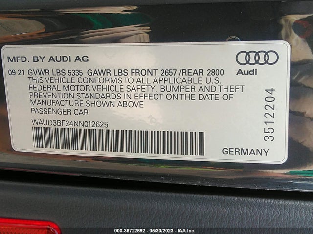 2022 Audi A6, VIN: WAUD3BF24NN012625