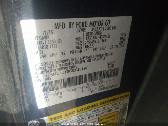 1FMJU1JT9GEF28197 Ford Expedition Xlt/king Ranch