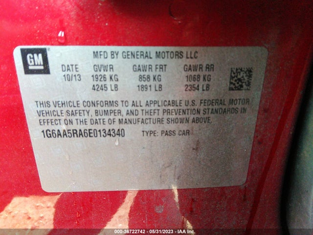 Cadillac Ats Standard Rwd 2014 1G6AA5RA6E0134340 Image 9