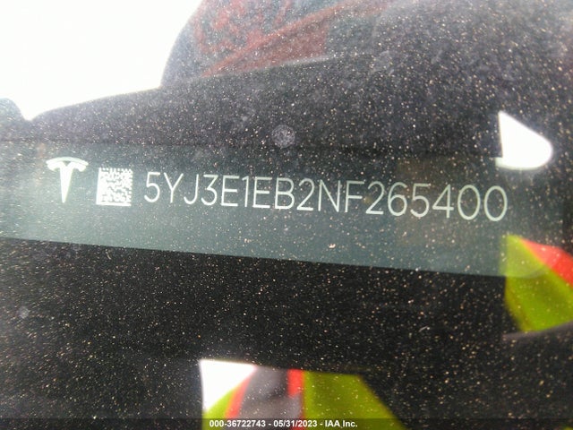 Tesla Model 3 Long Range 2022 5YJ3E1EB2NF265400 Image 9