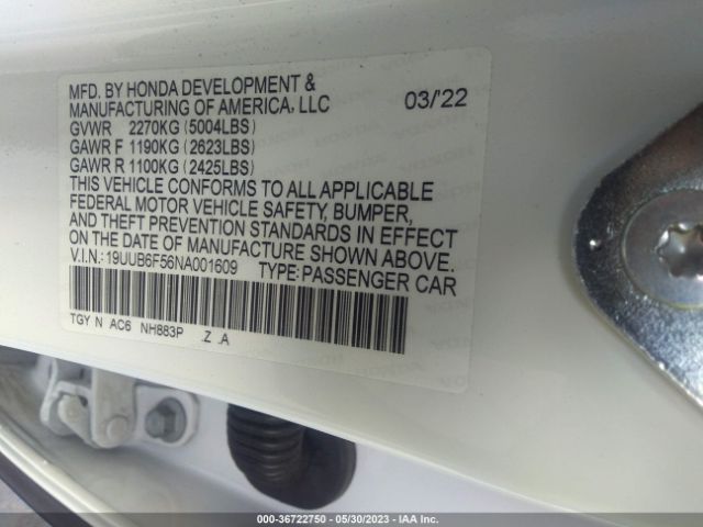 19UUB6F56NA001609 Acura Tlx W/a-spec Package