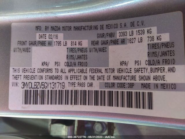 3MYDLBZV5GY131719 Scion IA