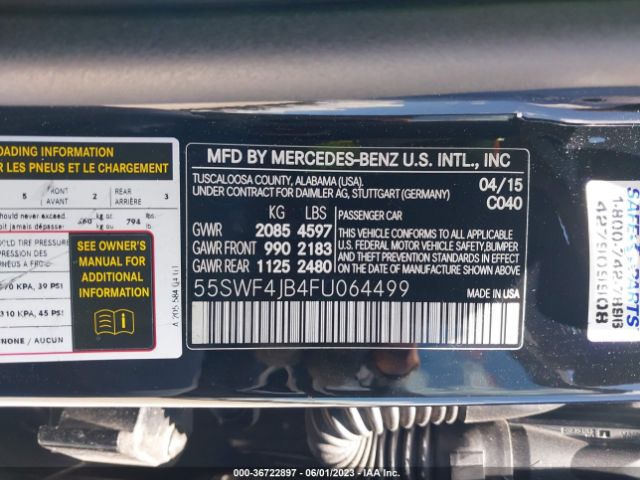55SWF4JB4FU064499 Mercedes-Benz C-class C 300