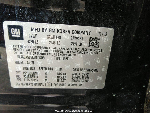 Buick Encore Preferred 2020 KL4CJASB5LB061359 Image 9