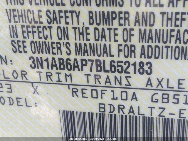 2011 NISSAN SENTRA 2.0S VIN: 3N1AB6AP7BL652183