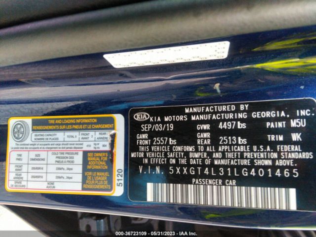 5XXGT4L31LG401465 KIA Optima Lx