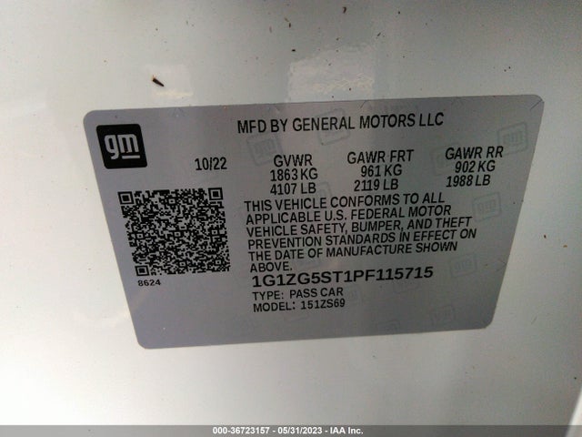 Chevrolet MALIBU RS 2023 1G1ZG5ST1PF115715 Image 9