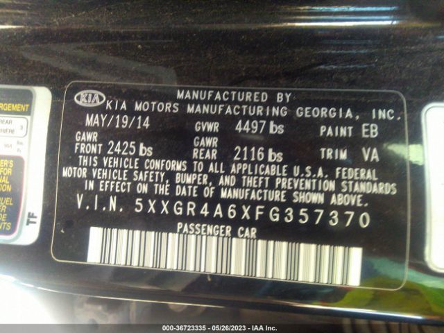 5XXGR4A6XFG357370 KIA Optima Sxl Turbo