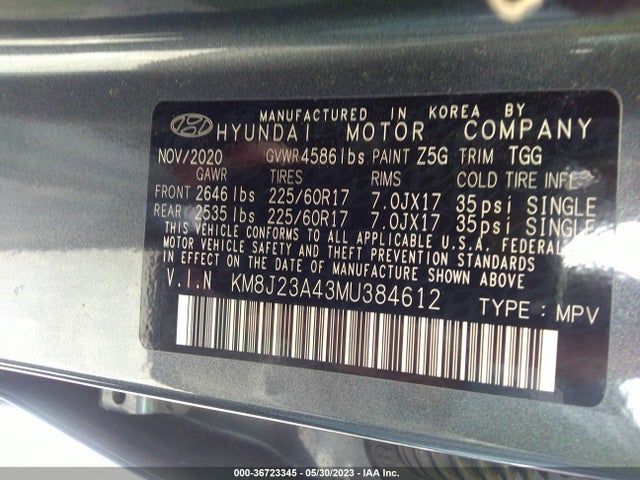 Hyundai TUCSON SE 2021 KM8J23A43MU384612 Image 10