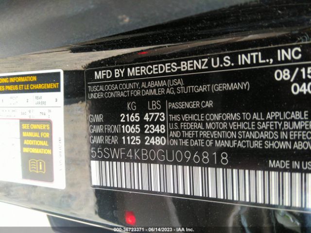 55SWF4KB0GU096818 Mercedes-Benz C-class C 300