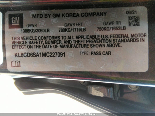 Chevrolet SPARK 1LT 2021 KL8CD6SA1MC227091 Image 9