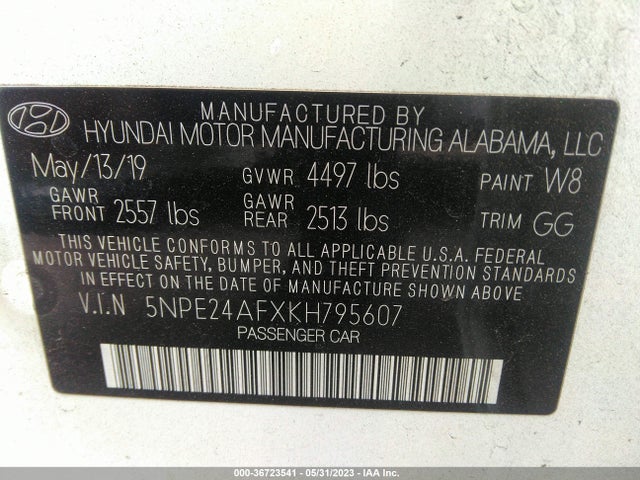 Hyundai SONATA SE 2019 5NPE24AFXKH795607 Image 9