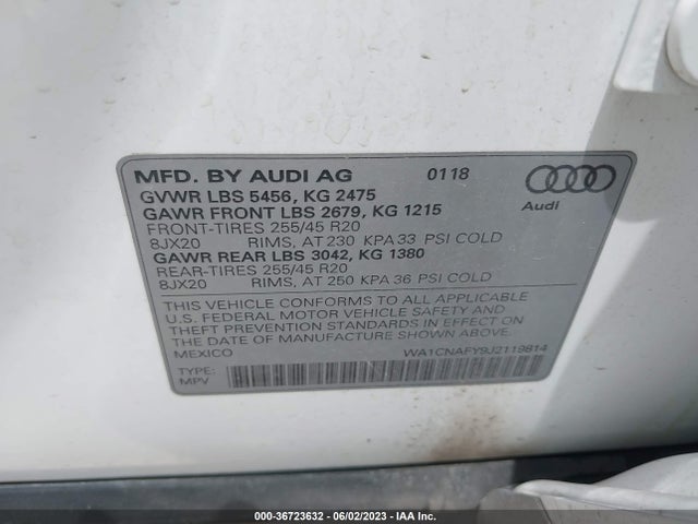 WA1CNAFY9J2119814 Audi Q5 Prestige/tech Prestige