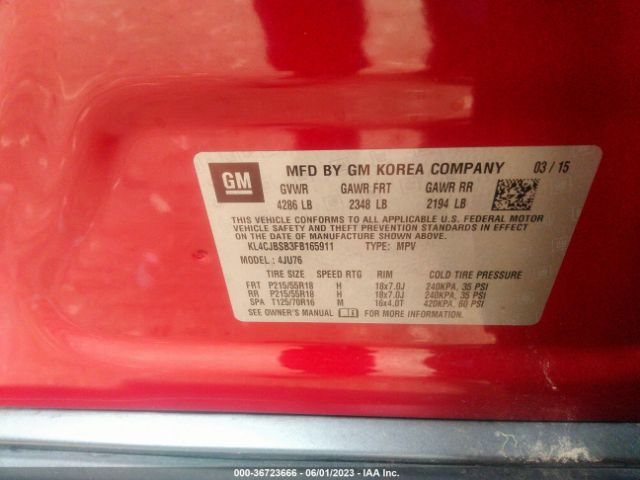 KL4CJBSB3FB165911 Buick Encore Convenience