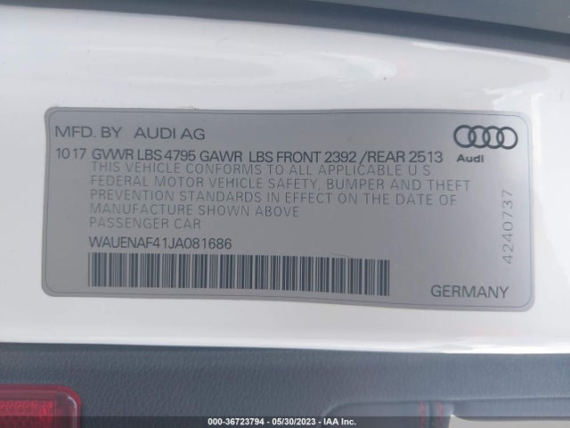 WAUENAF41JA081686 Audi A4 Premium Plus
