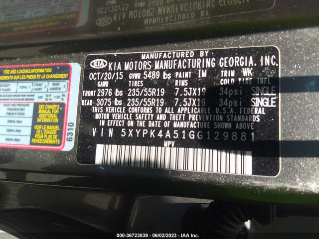 KIA Sorento Sxl 2016 5XYPK4A51GG129881 Image 9
