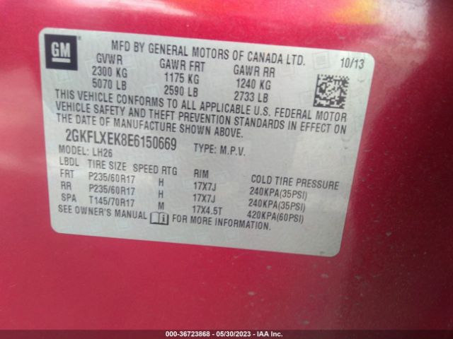 2GKFLXEK8E6150669 GMC Terrain Slt