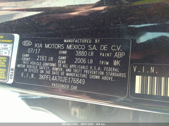 3KPFL4A70JE176849 KIA FORTE LX