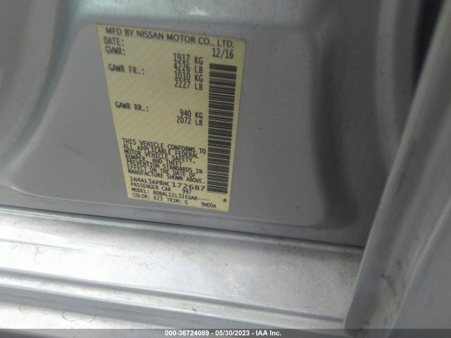 2017 NISSAN ALTIMA 2.5 SV VIN: 1N4AL3AP8HC172687