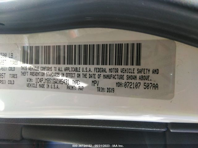 1C4PJMBS1GW105431 Jeep Cherokee Trailhawk
