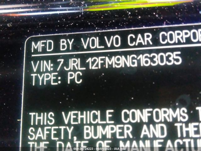 7JRL12FM9NG163035 Volvo S60 R-design