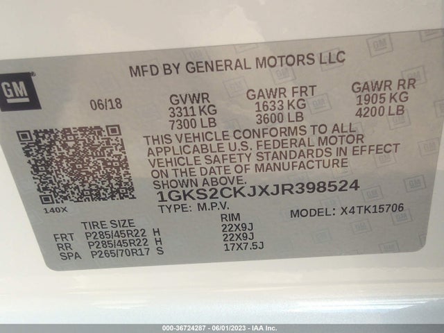 GMC YUKON DENALI 2018 1GKS2CKJXJR398524 Image 9