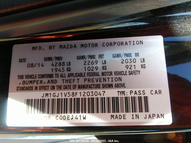 Mazda Mazda6 I Touring 2015 JM1GJ1V58F1203047 Image 9