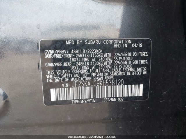 JF2SKAUC9KH538120 Subaru Forester Limited