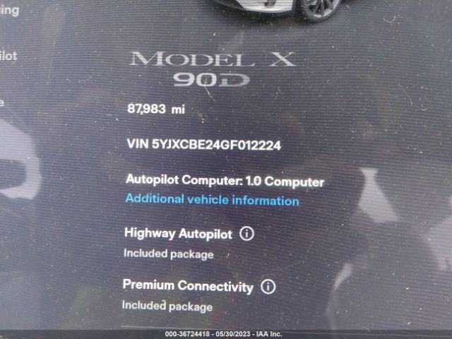5YJXCBE24GF012224 Tesla Model X 70d/90d/75d/60d/p100d