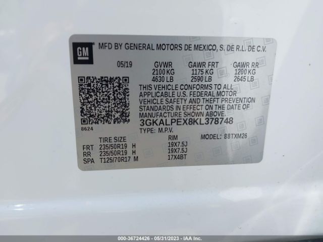 3GKALPEX8KL378748 GMC Terrain Slt