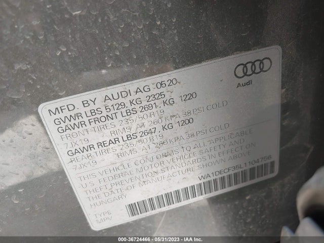 WA1DECF35L1104756 Audi Q3 S Line Premium