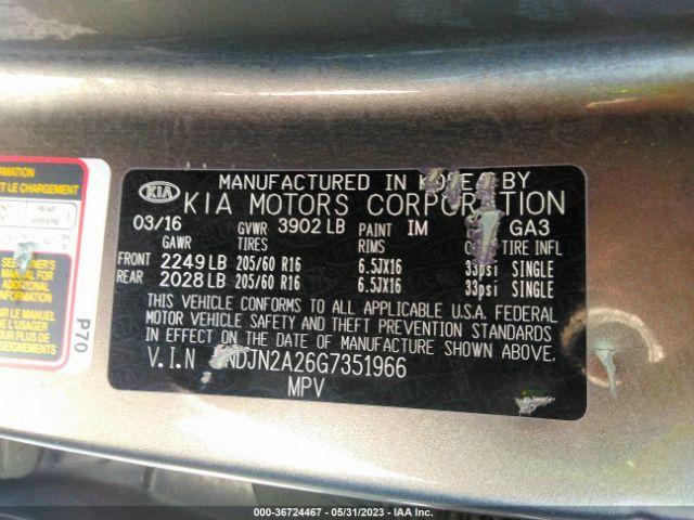 KNDJN2A26G7351966 KIA Soul Base