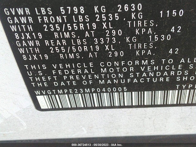 WVGTMPE23MP040005 Volkswagen ID.4 PRO S