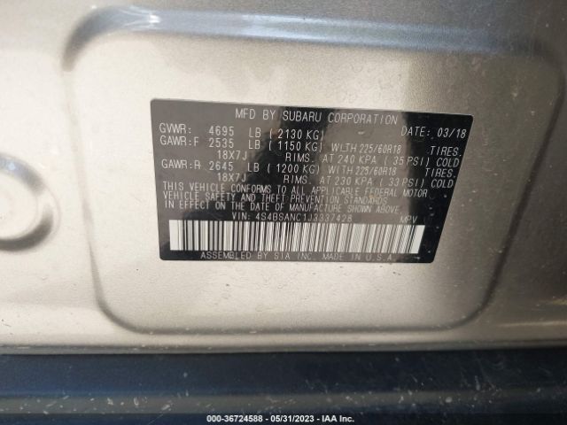 4S4BSANC1J3337428 Subaru Outback Limited