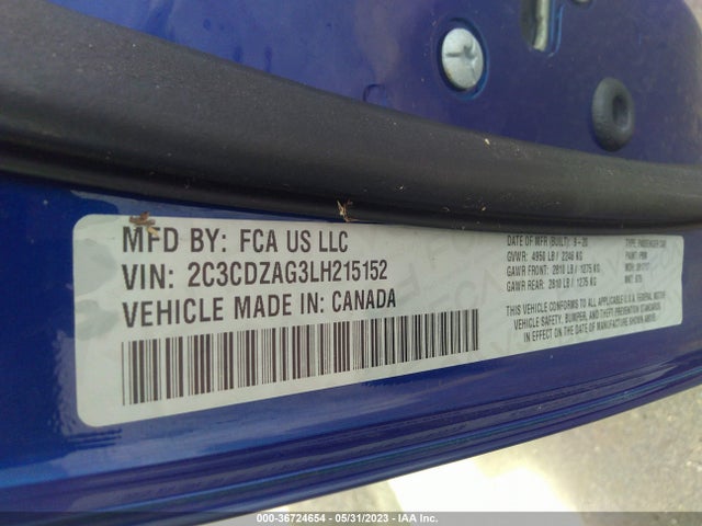 Dodge Challenger Sxt 2020 2C3CDZAG3LH215152 Image 9
