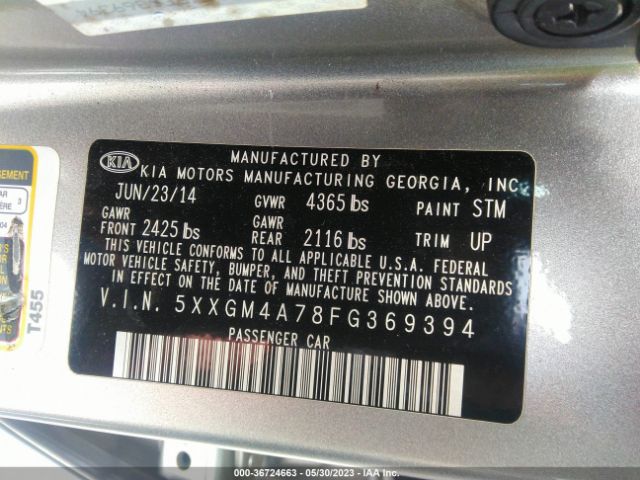 5XXGM4A78FG369394 KIA Optima Lx