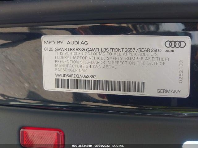 WAUD8AF2XLN053852 Audi A6 PREMIUM
