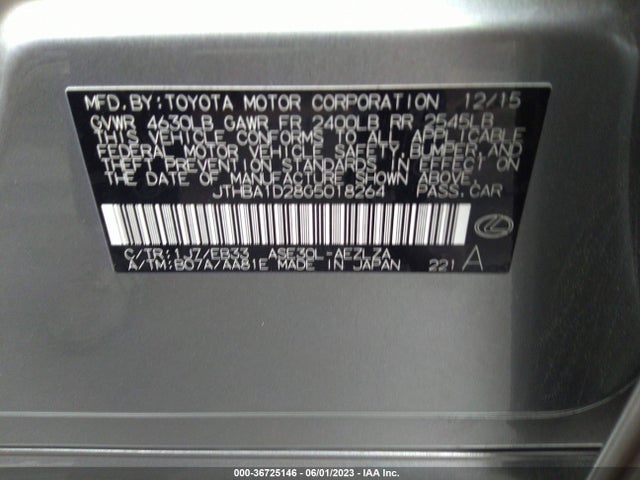 JTHBA1D28G5018264 Lexus IS 200T