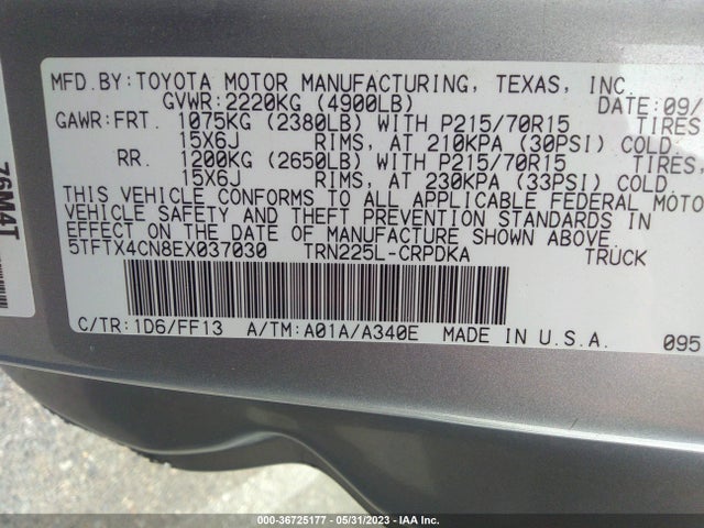Toyota TACOMA 2014 5TFTX4CN8EX037030 Image 11
