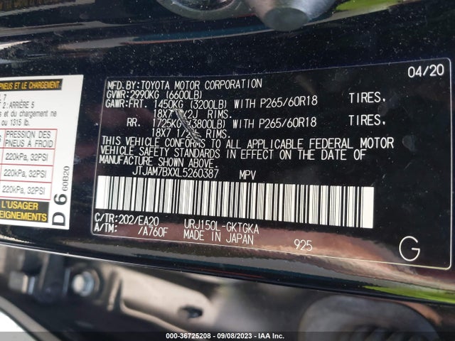 JTJAM7BXXL5260387 Lexus Gx Gx 460 Premium