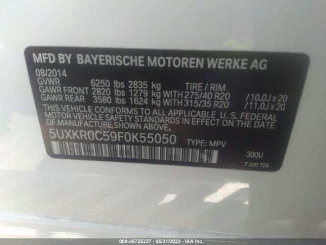 5UXKR0C59F0K55050 BMW X5 Xdrive35i