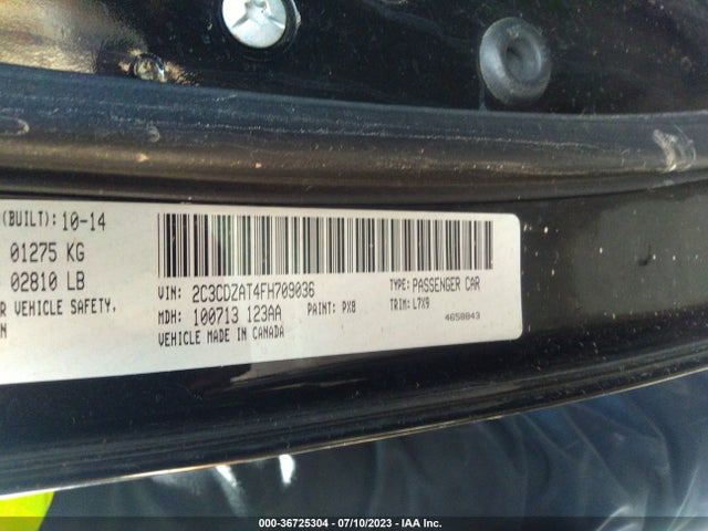 2015 DODGE CHALLENGER R/T VIN: 2C3CDZAT4FH709036