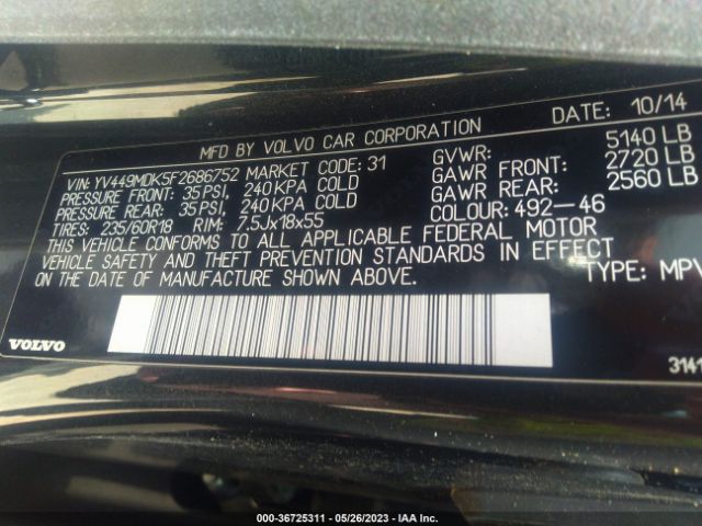 YV449MDK5F2686752 Volvo Xc60 T6 Drive-e
