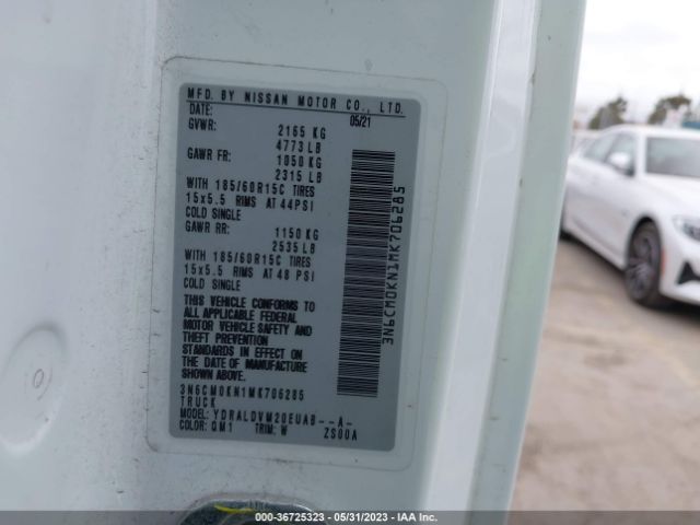 3N6CM0KN1MK706285 Nissan Nv200 Compact Cargo S