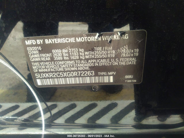 BMW X5 Sdrive35i 2016 5UXKR2C5XG0R72263 Image 9