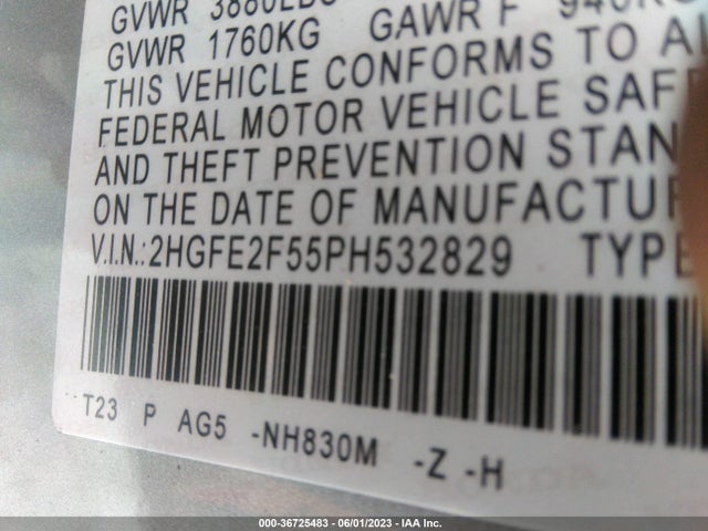 Honda Civic Sedan Sport 2023 2HGFE2F55PH532829 Image 10