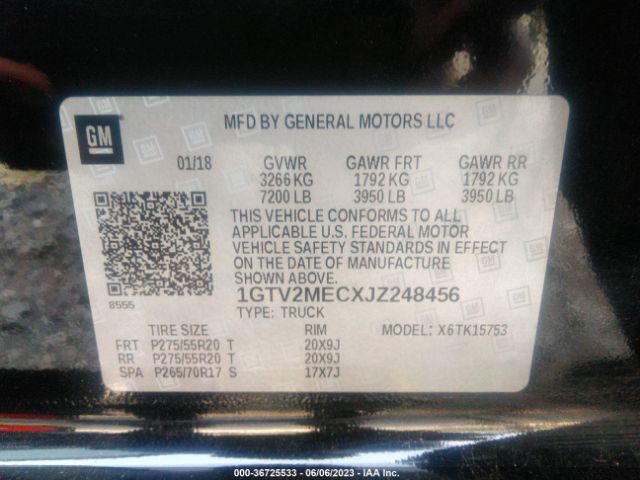 1GTV2MECXJZ248456 GMC Sierra 1500 Sle