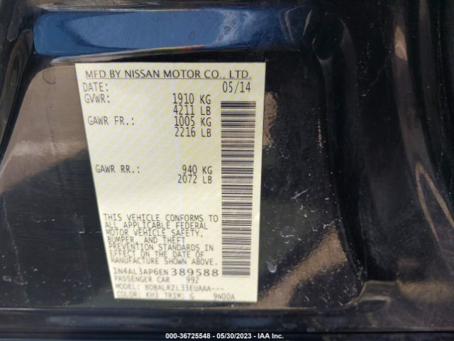 1N4AL3AP6EN389588 Nissan Altima 2.5 S