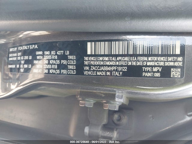 Jeep Renegade Latitude 2017 ZACCJABB4HPF19122 Image 10