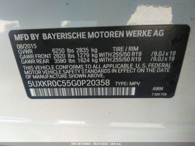 5UXKR0C55G0P20358 BMW X5 Xdrive35i